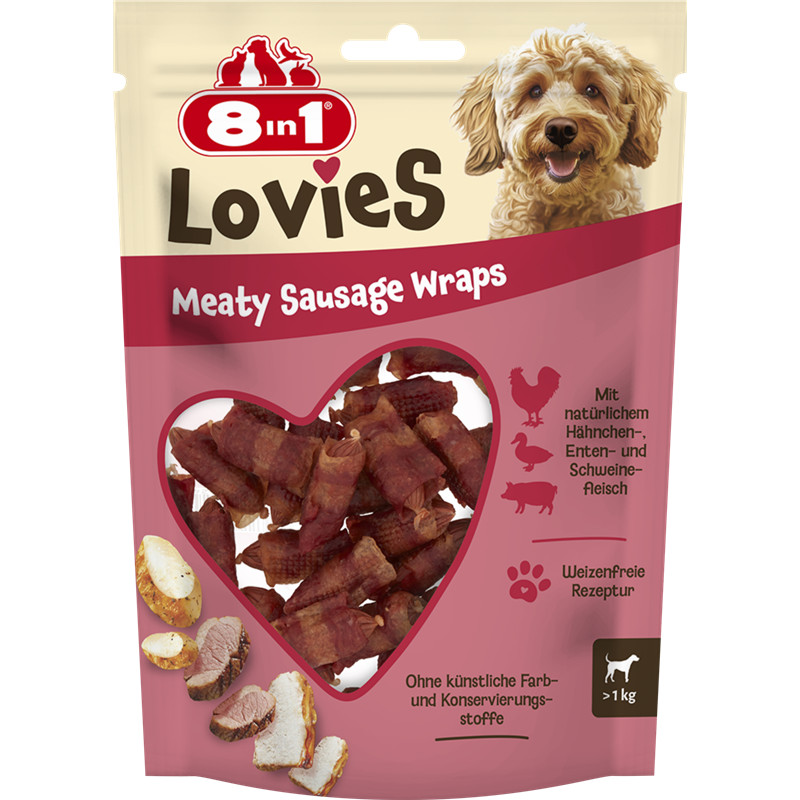 8in1 Lovies Meaty Sausage Wraps 80 g