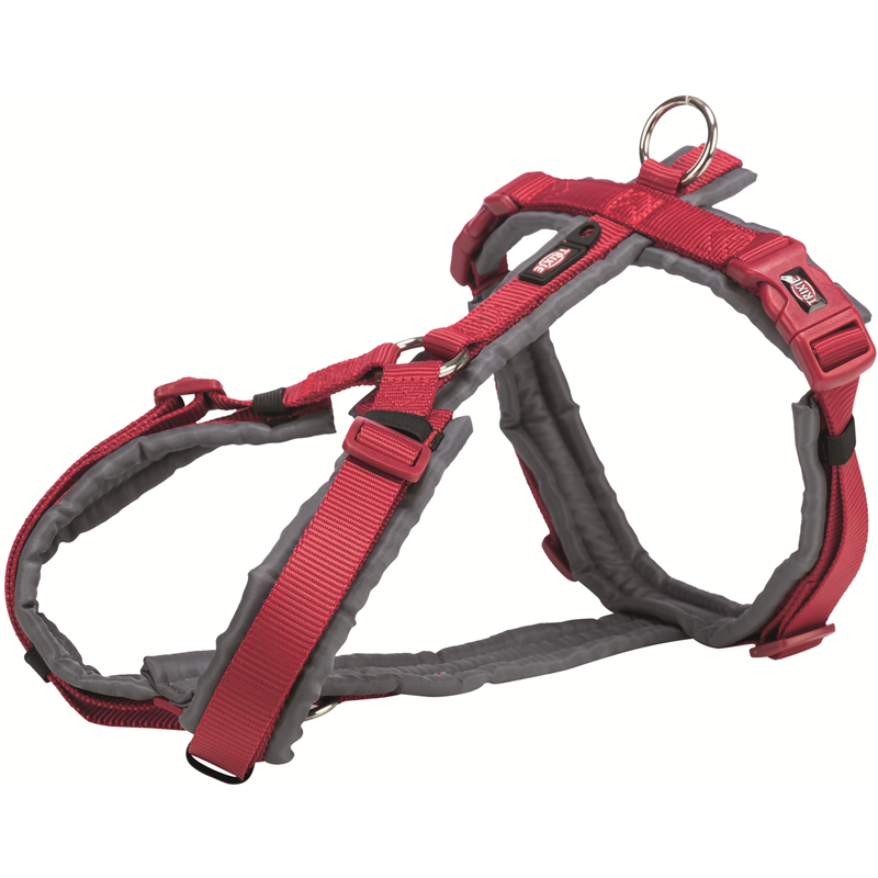 Trixie Premium Trekking Geschirr, S: 36-44 cm/15 rot/graphit