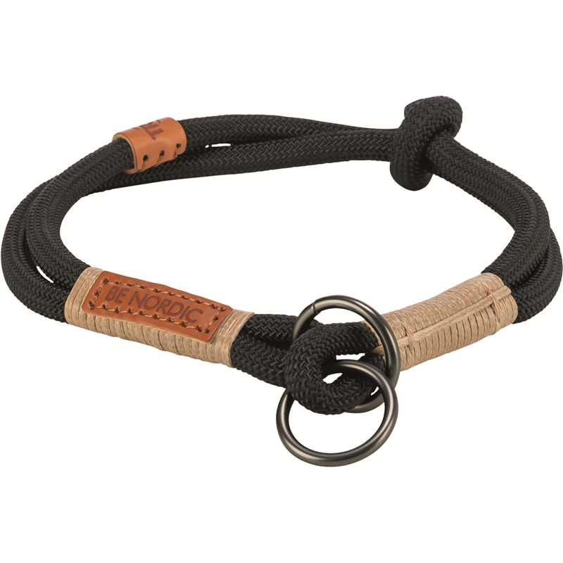 Trixie BE NORDIC Zug-Stopp-Halsband, S: 35 cm/ø 6 mm, schwarz/sand