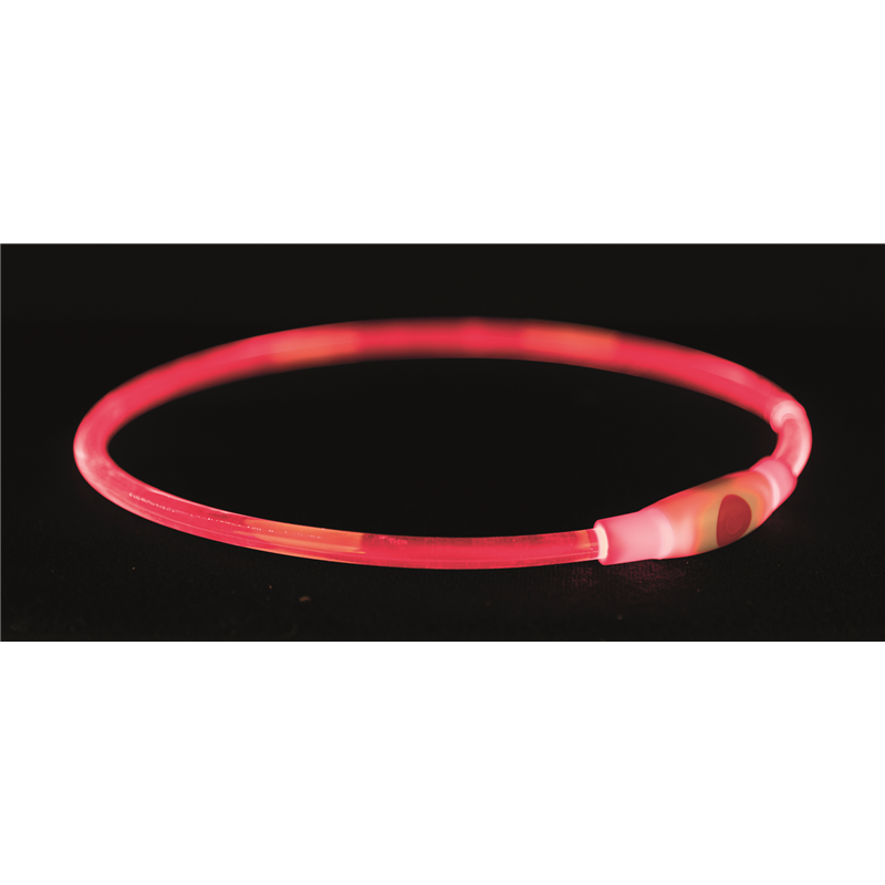 Trixie Flash Leuchtring USB rot L-XL 65 cm/8 mm