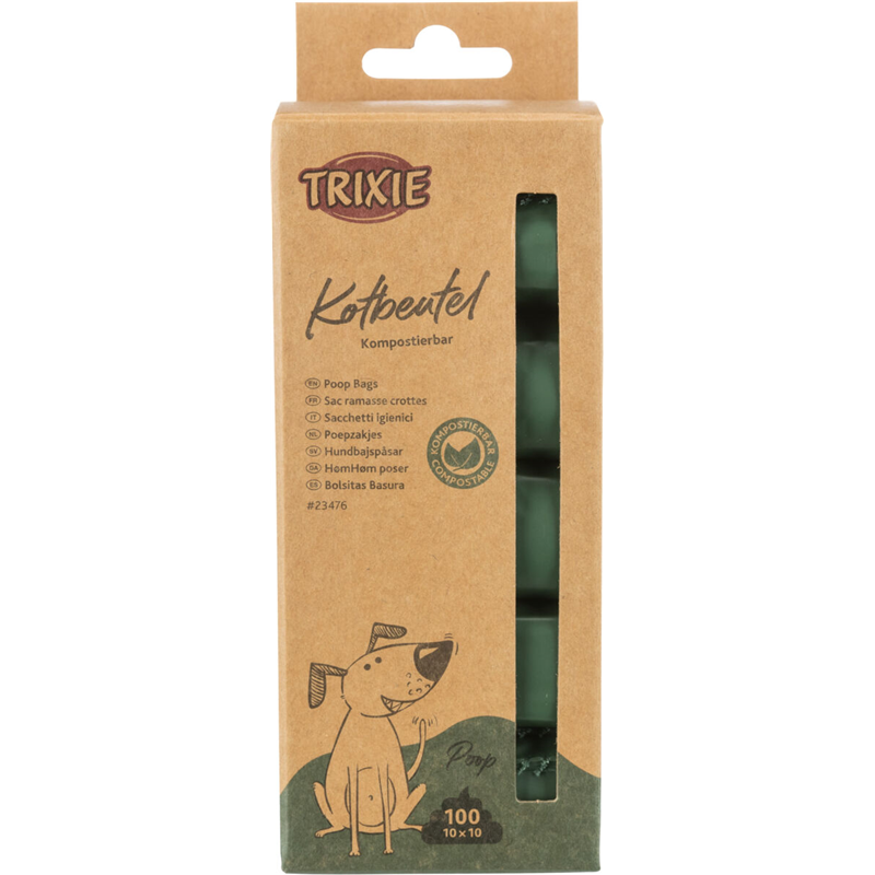 Trixie Hundekotbeutel kompostierbar waldgrün 10 Rollen à 10 Beutel