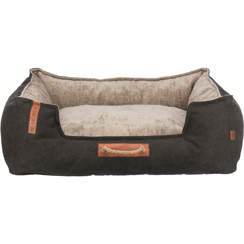 Trixie BE NORDIC Bett Föhr, eckig, 60 × 50 cm, schwarz/sand