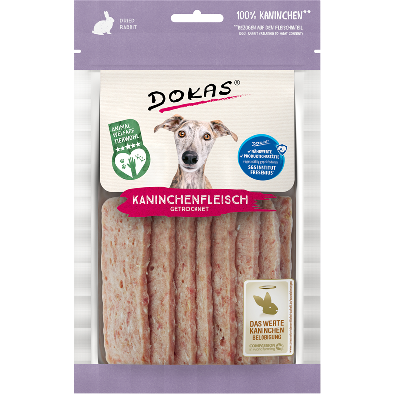 Dokas Hunde Snack Kaninchenfleisch getrocknet 70 g