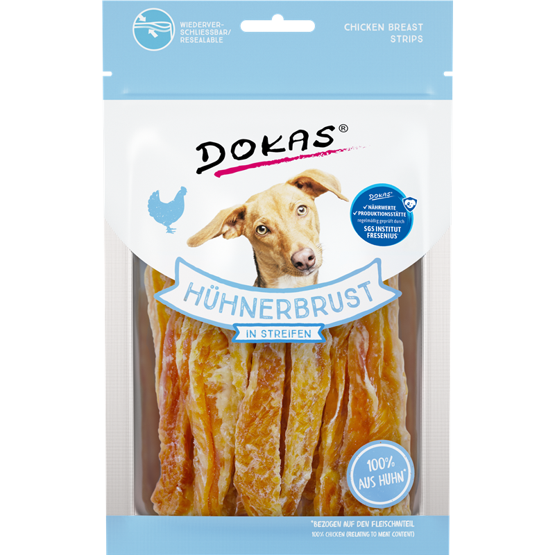 Dokas Snack Hühnerbrust in Streifen 70g