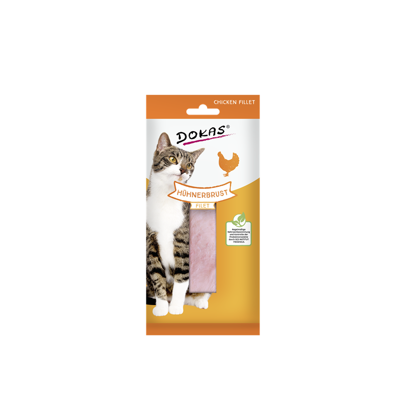 Dokas Cat Snack 100 % delikates Hühnerbrustfilet 22 g