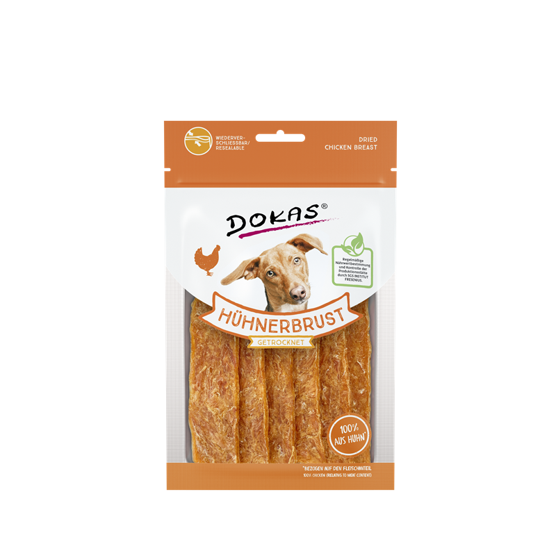 Dokas Hunde Snack Hühnerbrust getrocknet 70 g