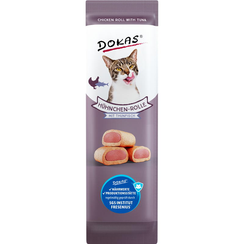 Dokas Cat Snack Hühnchen-Rolle mit Thunfisch10g