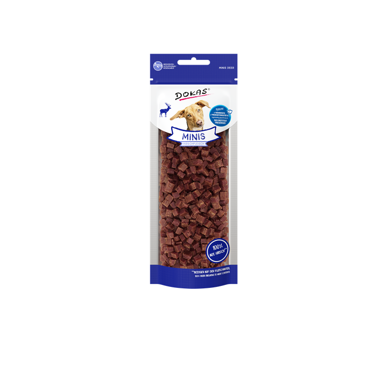Dokas Hunde Snack Minis Hirschfleisch 60 g