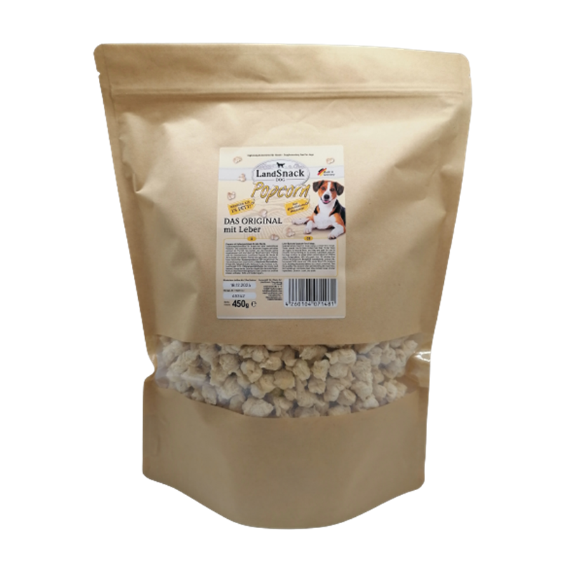 LandSnack für Hunde Popcorn mit Leber 450 g XXL-Pack