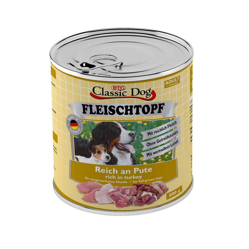 Classic Dog Dose Adult Fleischtopf Reich an Pute 800g