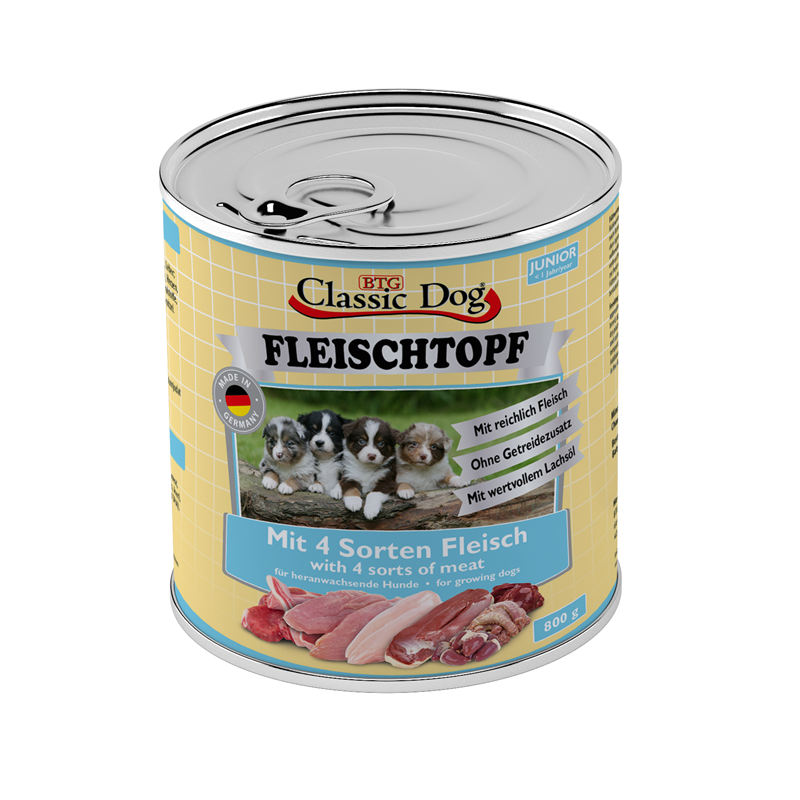 Classic Dog Dose Fleischtopf Junior mit 4 Sorten Fleisch 800g