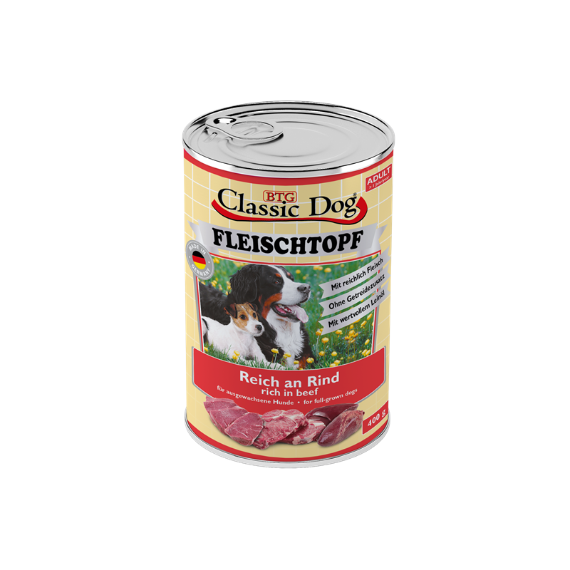 Classic Dog Dose Adult Fleischtopf Reich an Rind 400 g
