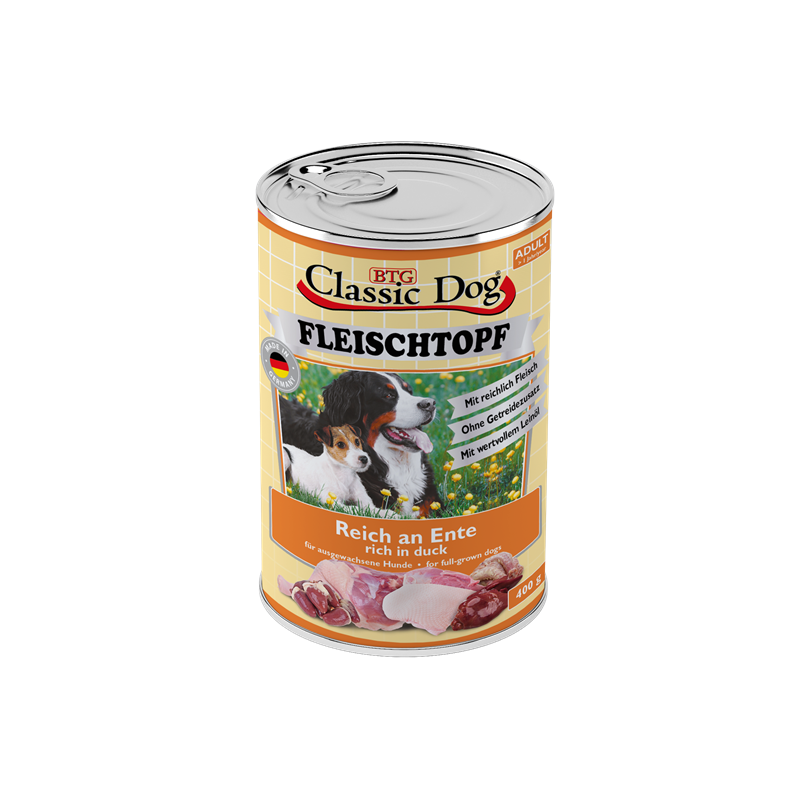 Classic Dog Dose Adult Fleischtopf Reich an Ente 400g