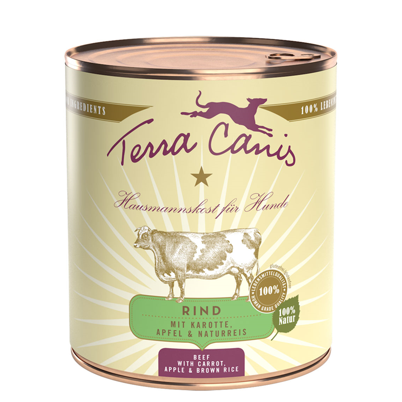 Terra Canis Dose classic Rind mit Karotte, Apfel und Naturreis 800 g