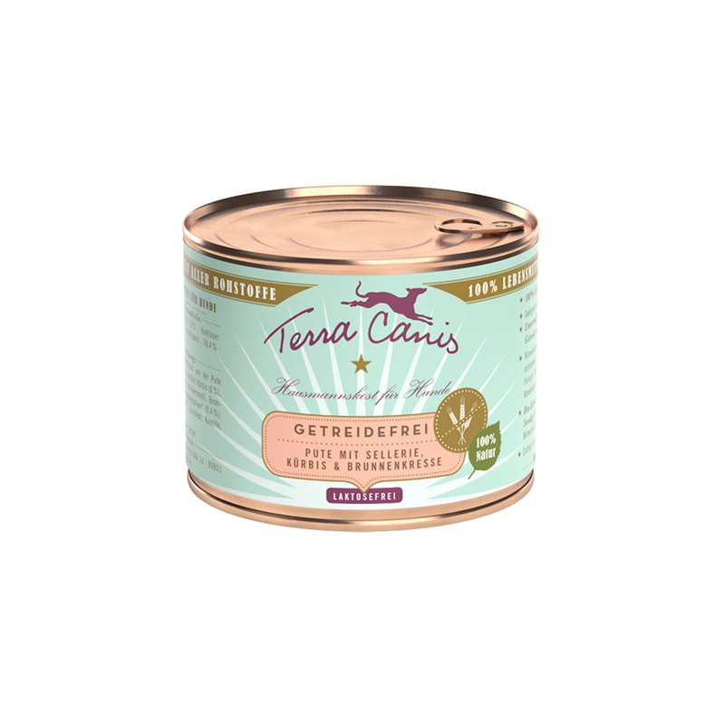 Terra Canis Dose getreidefrei Pute mit Sellerie, Kürbis und Brunnenkresse 200 g