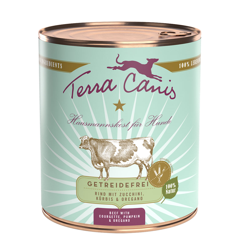 Terra Canis Dose getreidefrei Rind mit Zucchini, Kürbis und Oregano 800 g