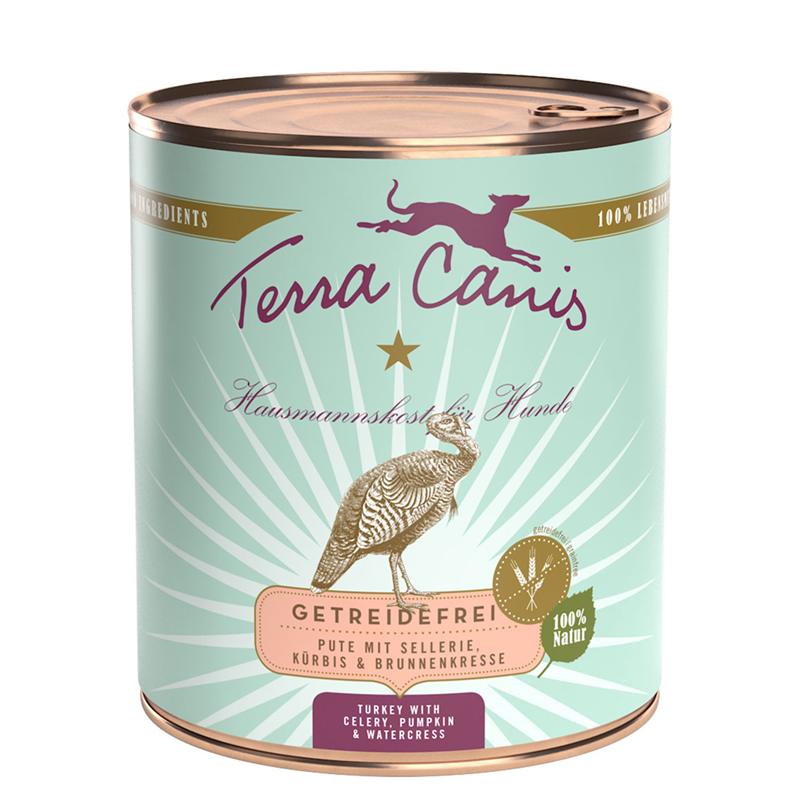 Terra Canis Dose getreidefrei Pute mit Sellerie, Kürbis und Brunnenkresse 800 g