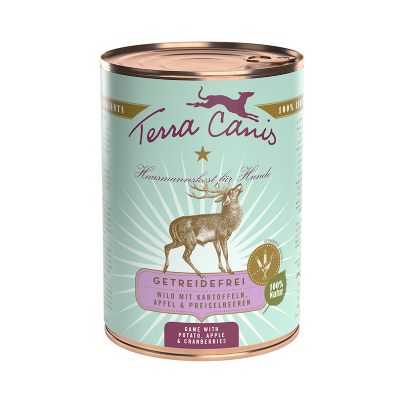 Terra Canis Dose getreidefrei Wildmit Kartoffel, Apfel und Preiselbeere 400 g