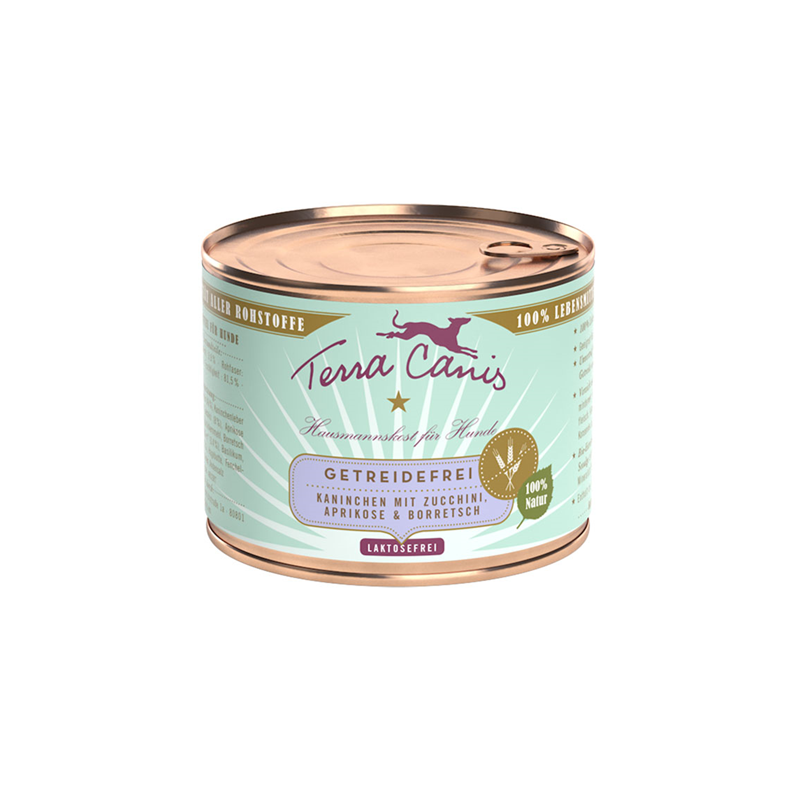 Terra Canis Dose Getreidefrei Kaninchen mit Zucchini, Aprikose und Bohnenkraut 200 g