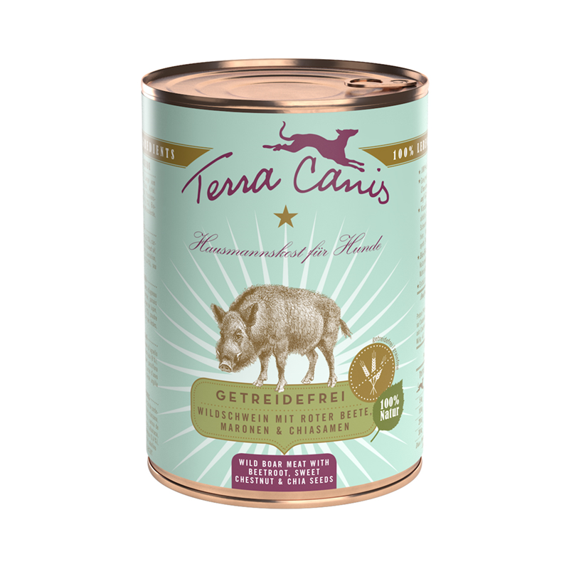 Terra Canis Dose getreidefrei Wildschwein mit Roter Bete, Kastanie und Chiasamen 400 g