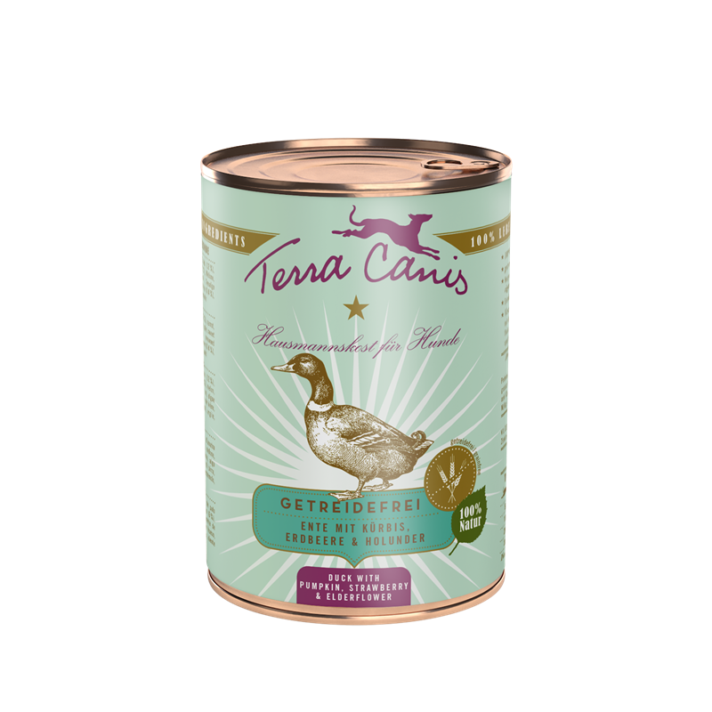 Terra Canis getreidefrei Ente mit Kürbis, Erdbeere und Holunder 400 g