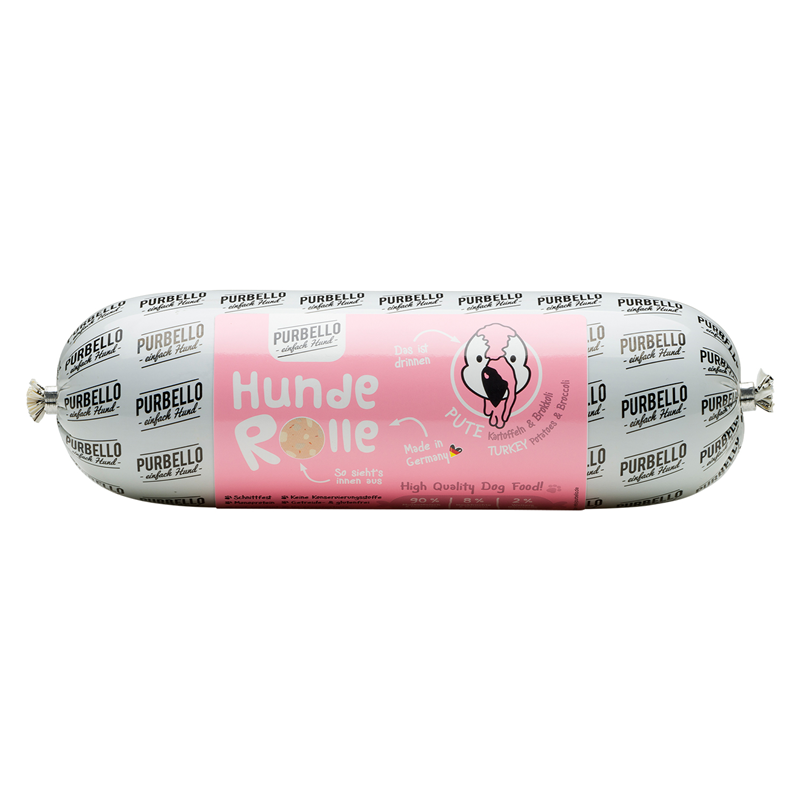 Purbello HundeRolle Pute mit Brokkoli & Kartoffeln 800g
