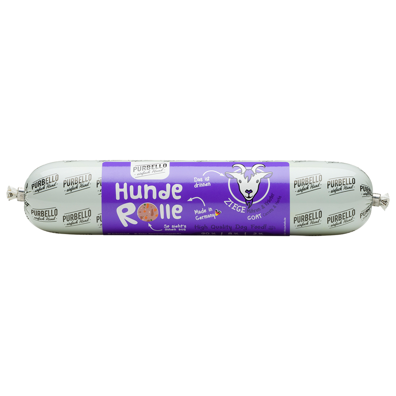 Purbello HundeRolle Ziege mit Möhren & Kräutern 400g