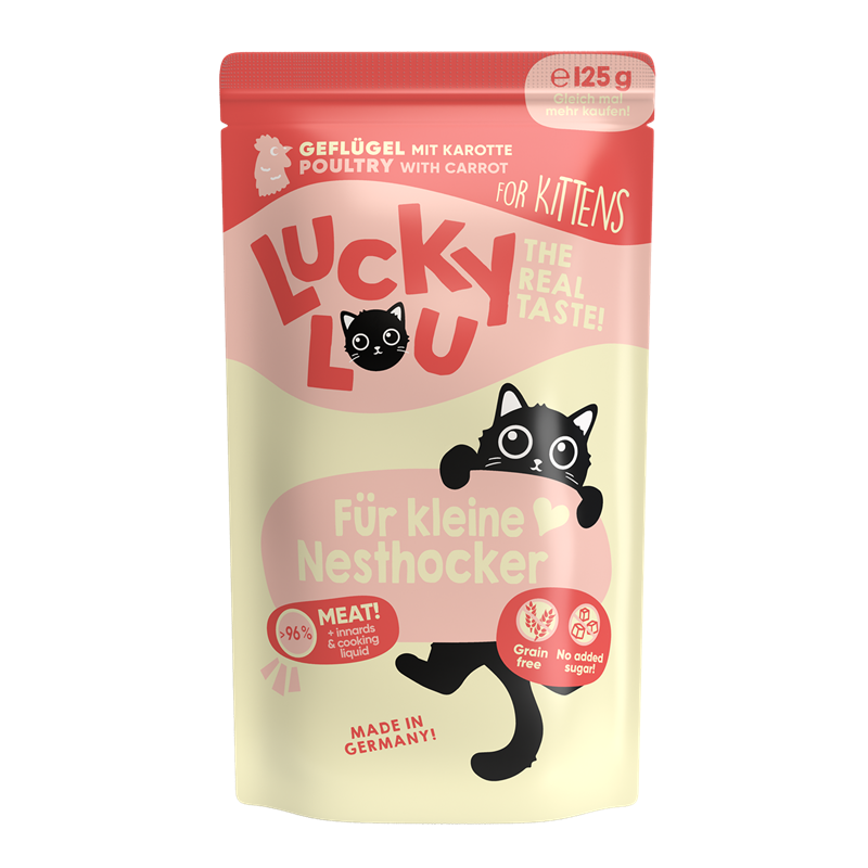 Lucky Lou Lifestage Kitten Geflügel 125g Pouchbeutel