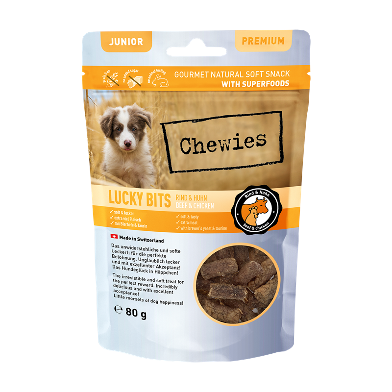 Chewies Lucky Bits Rind & Huhn Junior 80g