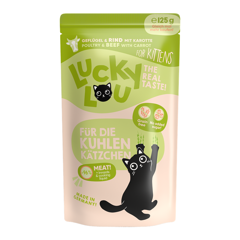 Lucky Lou PB Lifestage Kitten Geflügel + Rind 125g