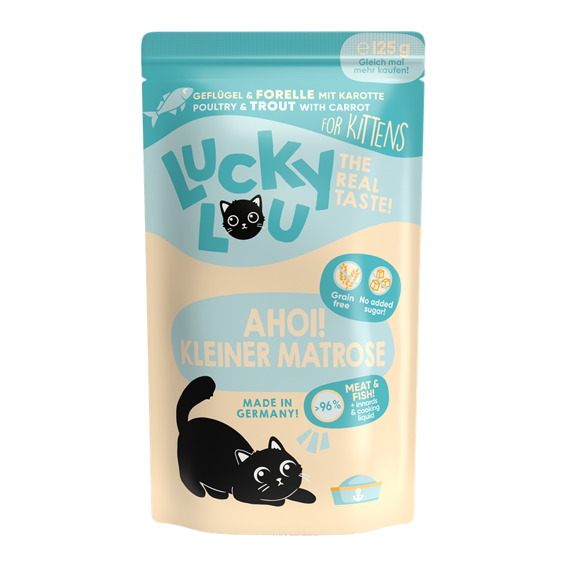 Lucky Lou PB Lifestage Kitten Geflügel + Forelle 125g