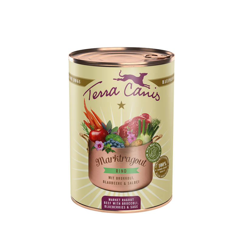 Terra Canis Marktragout Rind mit Brokkoli, Blaubeere und Salbei 385 g
