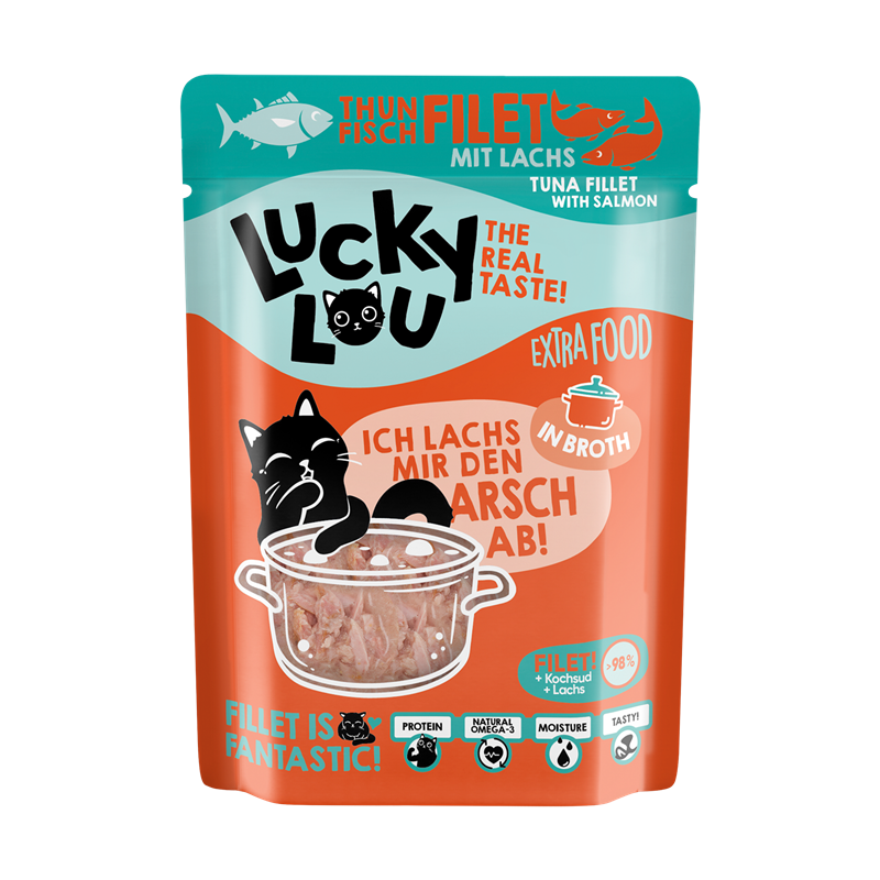 Lucky Lou Extra Food Thunfisch & Lachs in Sud 70g Pouchbeutel