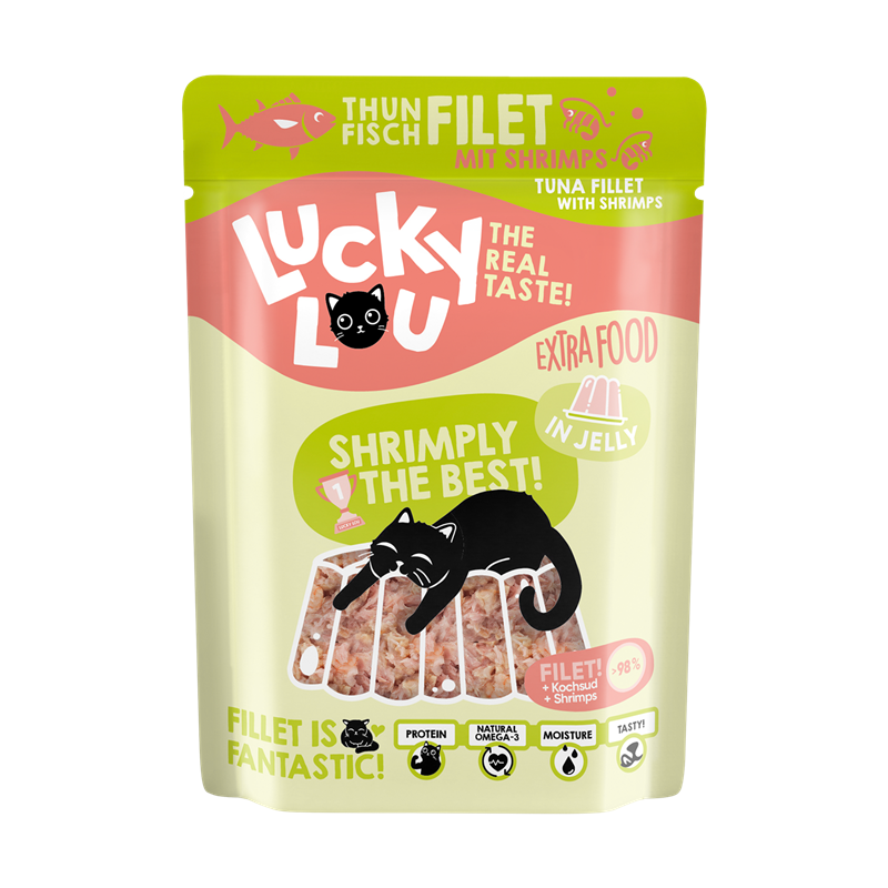 Lucky Lou Extra Food Thunfisch & Shrimps in Gelee 70g Pouchbeutel