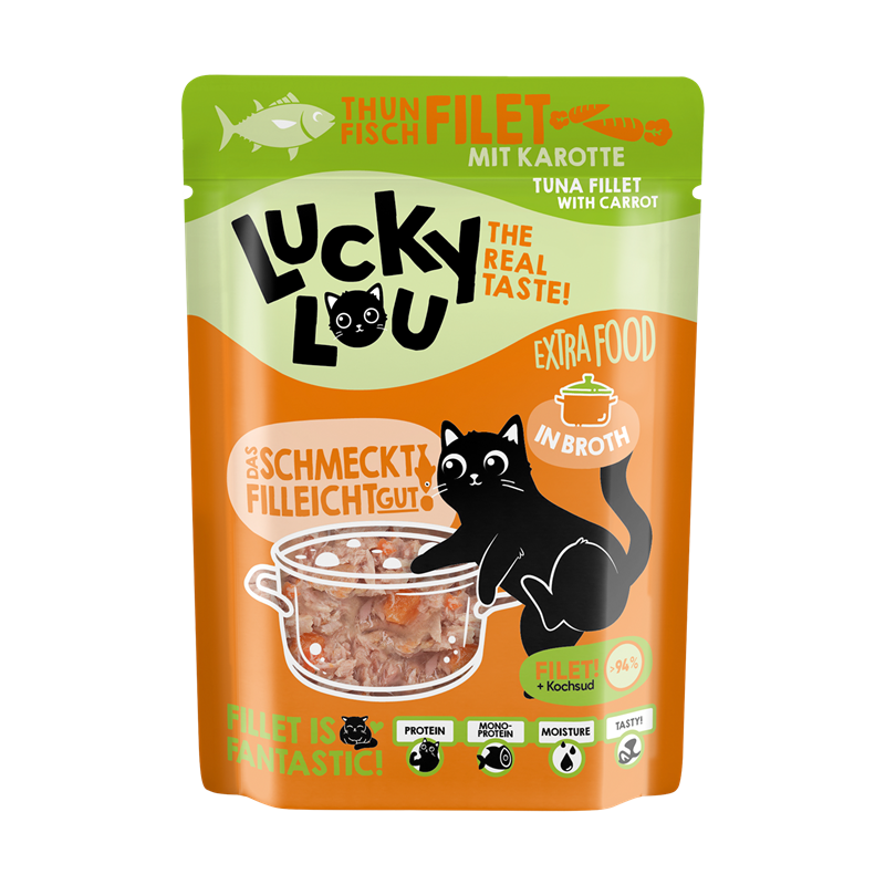 Lucky Lou Extra Food Thunfisch mit Karotte in Sud 70g Pouchbeutel