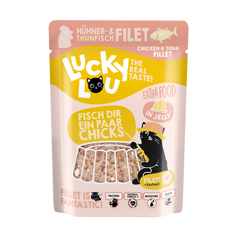 Lucky Lou Extra Food Thunfisch- & Hühnerfilet in Gelee 70g Pouchbeutel