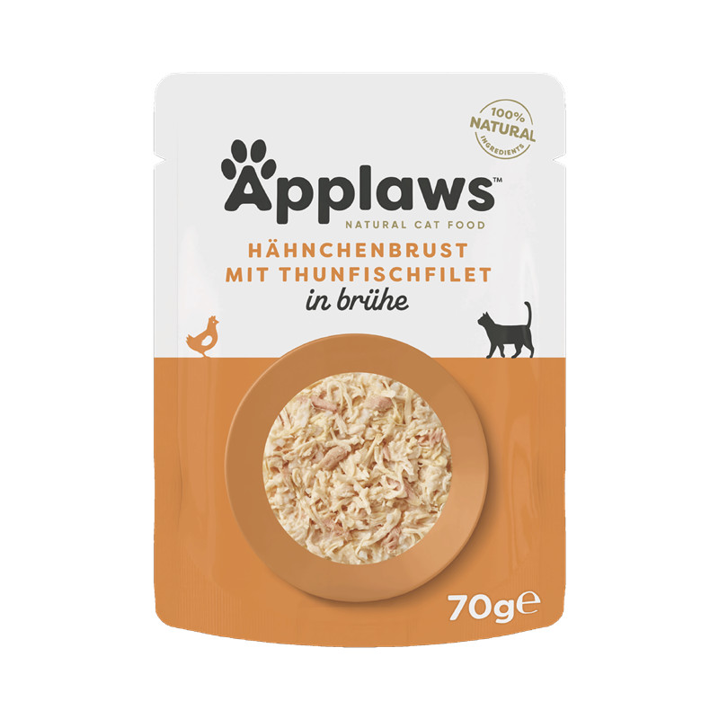 Applaws Cat Hühnchenbrust & Thunfischfilet in Brühe Pouchbeutel 70 g
