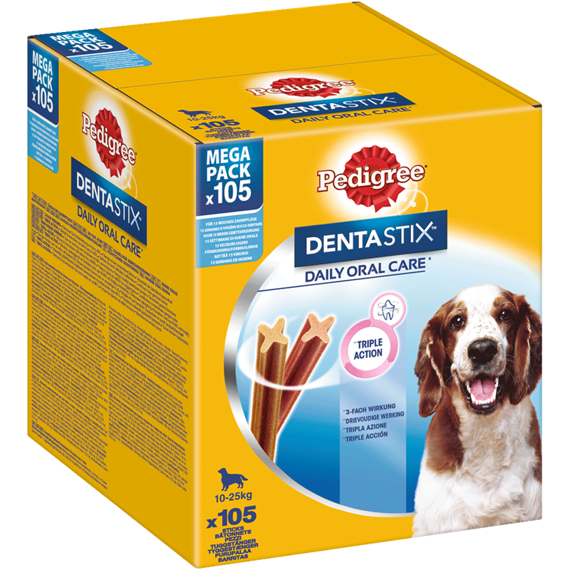 Pedigree DENTASTIX Daily Oral Care Karton Mega Pack Mittelgrosse Hunde 105 Stück