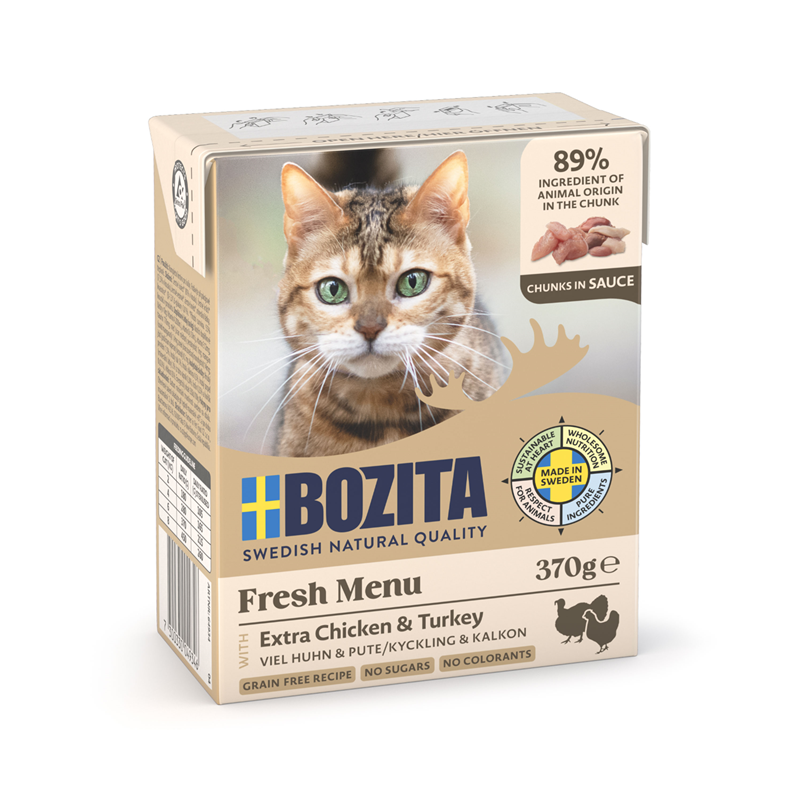 Bozita Häppchen in Sauce mit Hühnchen & Pute 370 g