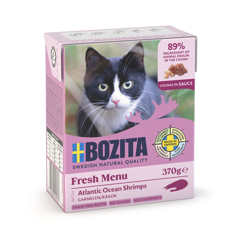 Bozita Häppchen in Sauce mit Garnelen 370 g