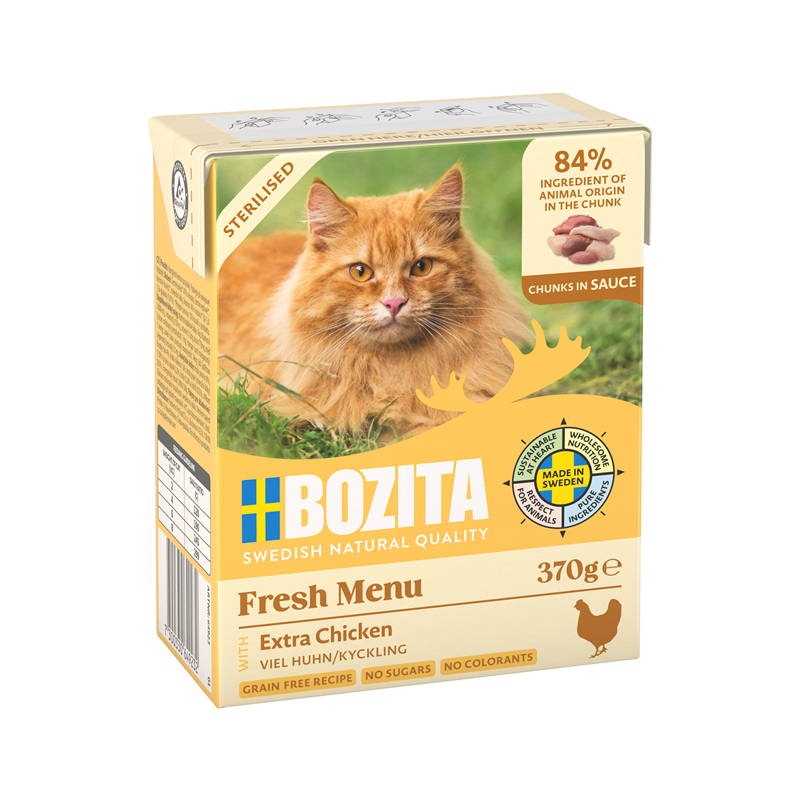 Bozita Sterilised Häppchen in Sauce mit viel Huhn 370 g