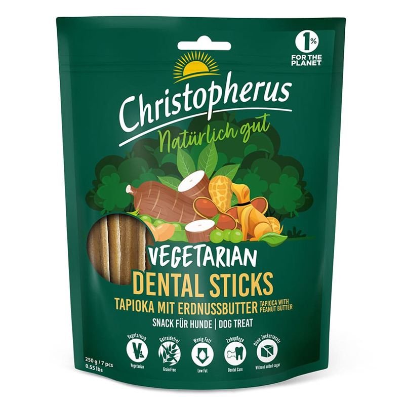 Christopherus Dental Stick Vegetarian Erdnussbutter 250 g