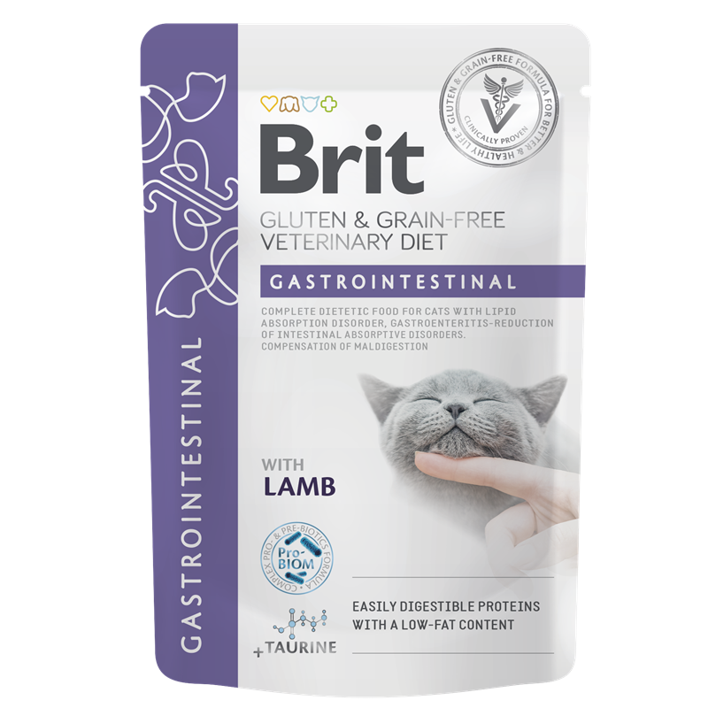 Brit Grain & Gluten-Free Veterinary Diet - Cat Pouch - Fillets in Gravy - Gastrointestinal 85g
