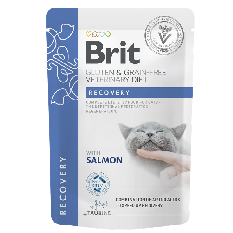 Brit Grain & Gluten-Free Veterinary Diet - Cat Pouch - Fillets in Gravy - Recovery 85g