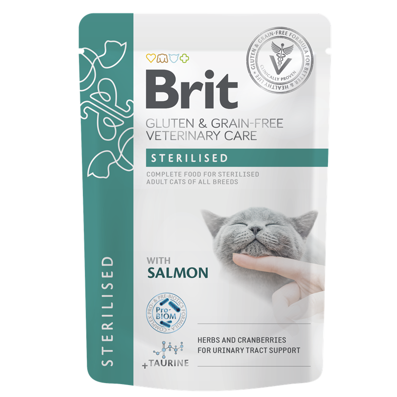 Brit Grain & Gluten-Free Veterinary Diet - Cat Pouch - Fillets in Gravy - Sterilised 85g