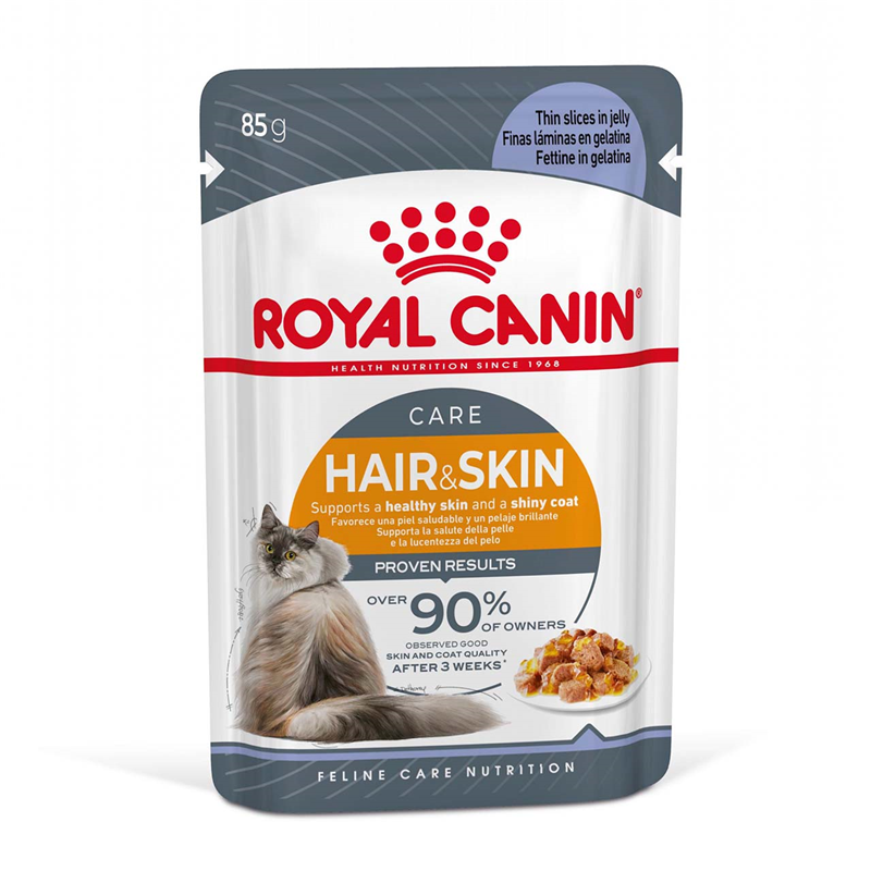 Royal Canin Feline Care Nutrition Hair & Skin in Gelee 85 g Frischebeutel
