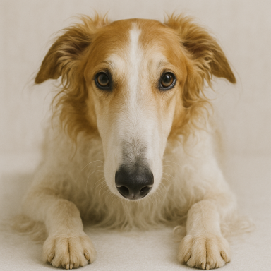 Ein freundlicher Hund mit langen Ohren und einem sanften Blick auf hellem Hintergrund.